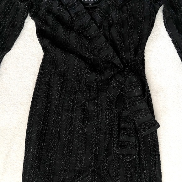 NWT Kabana Women's Black Cross Front Mini Dress 3/4 Sleeves Size Medium - Picture 7 of 10